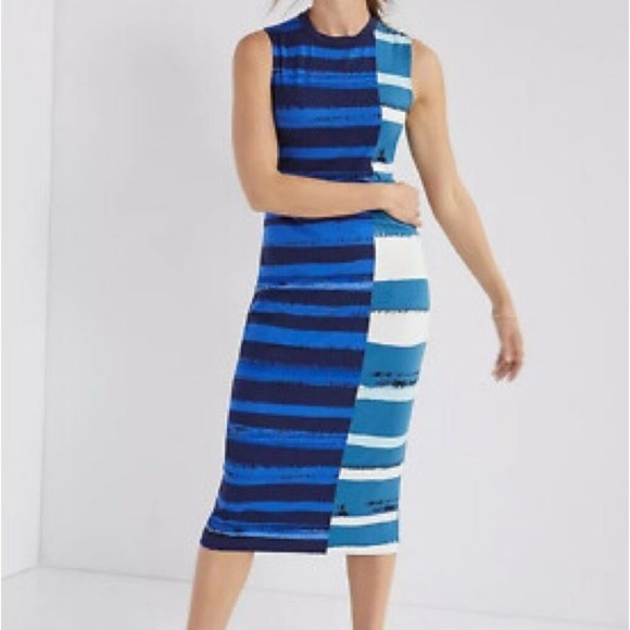 Anthropologie Striped Bodycon Midi Sleeveless Dress Corey Lynn Carter M - Picture 7 of 7